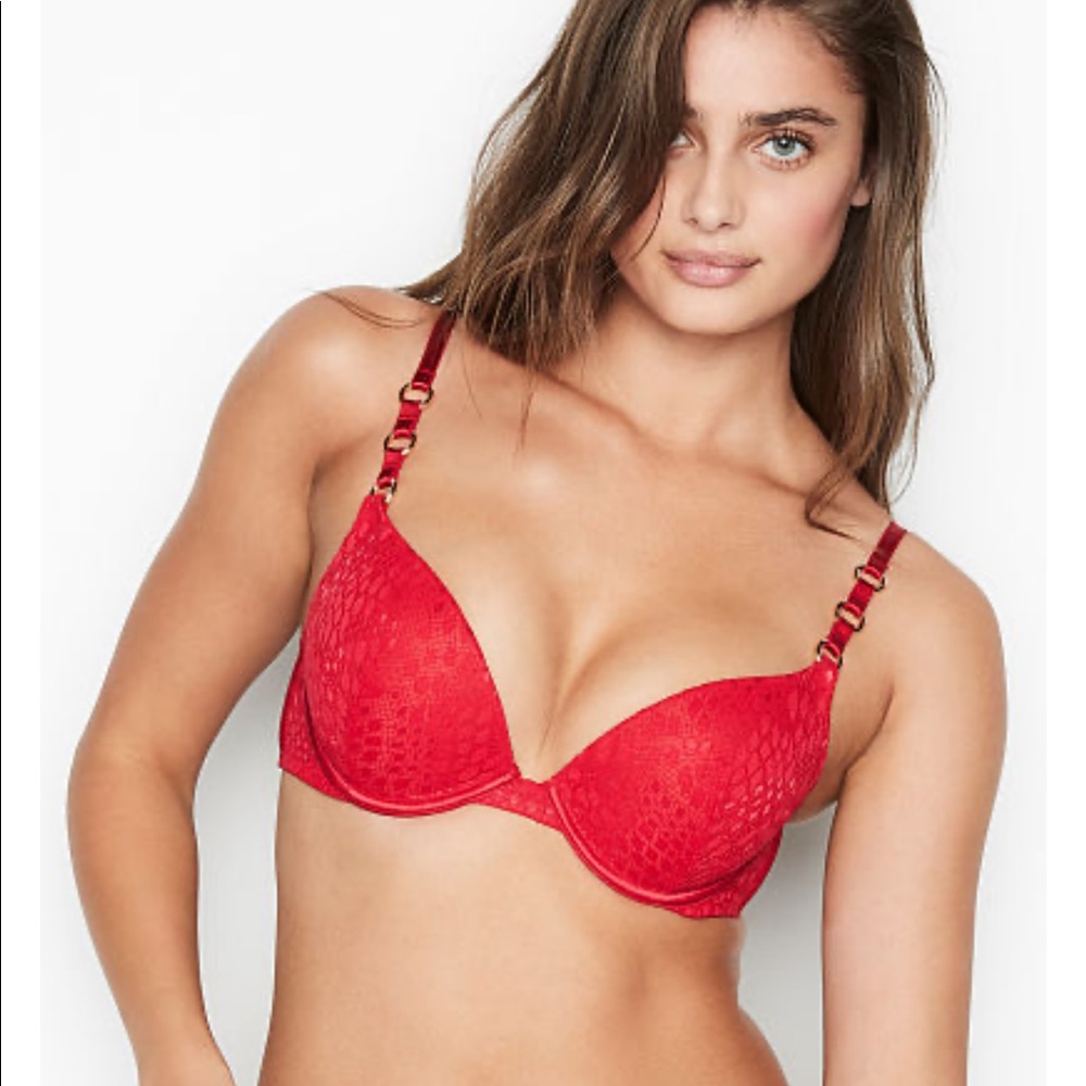 Victoria’s Secret bright cherry red push up bra